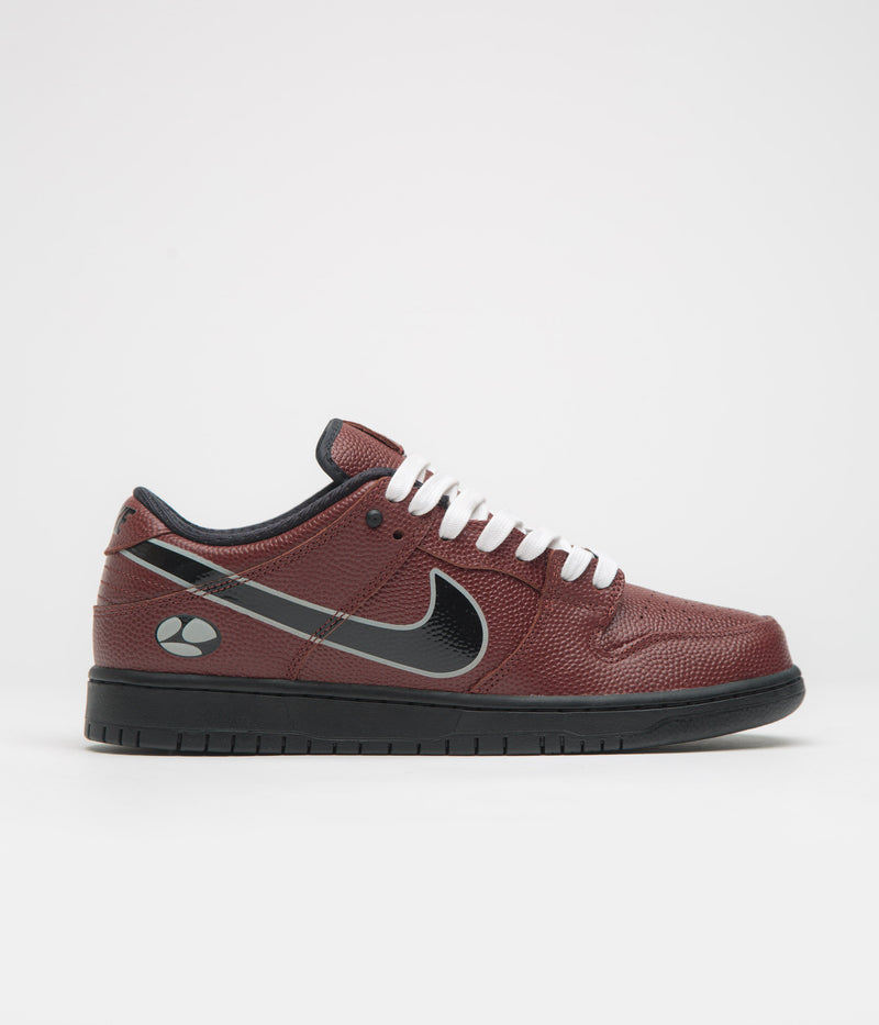 Nike SB x Limosine Skateboards Dunk Low Pro Shoes in Dark Pony and Black and Silver - White