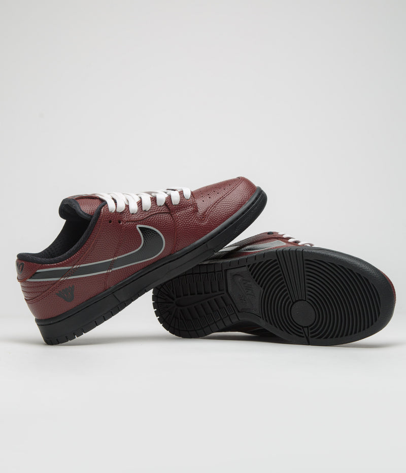 Nike SB x Limosine Skateboards Dunk Low Pro Shoes in Dark Pony and Black and Silver - White