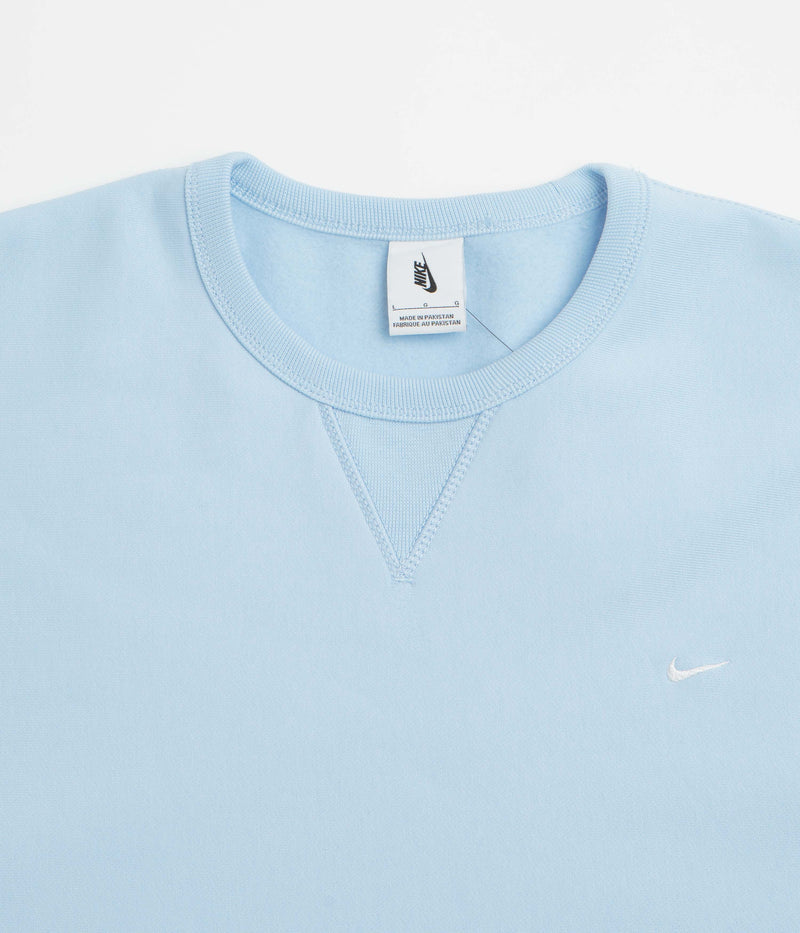 Nike Solo Swoosh Crewneck Sweatshirt in Celestine Blue and White