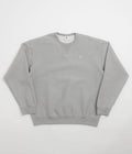 Nike Solo Swoosh Crewneck Sweatshirt in Dark Grey Heather and White / White