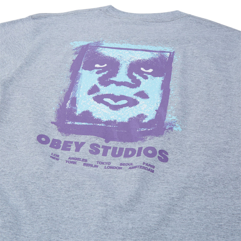 Obey Chalky Icon T-Shirt - Heather Grey