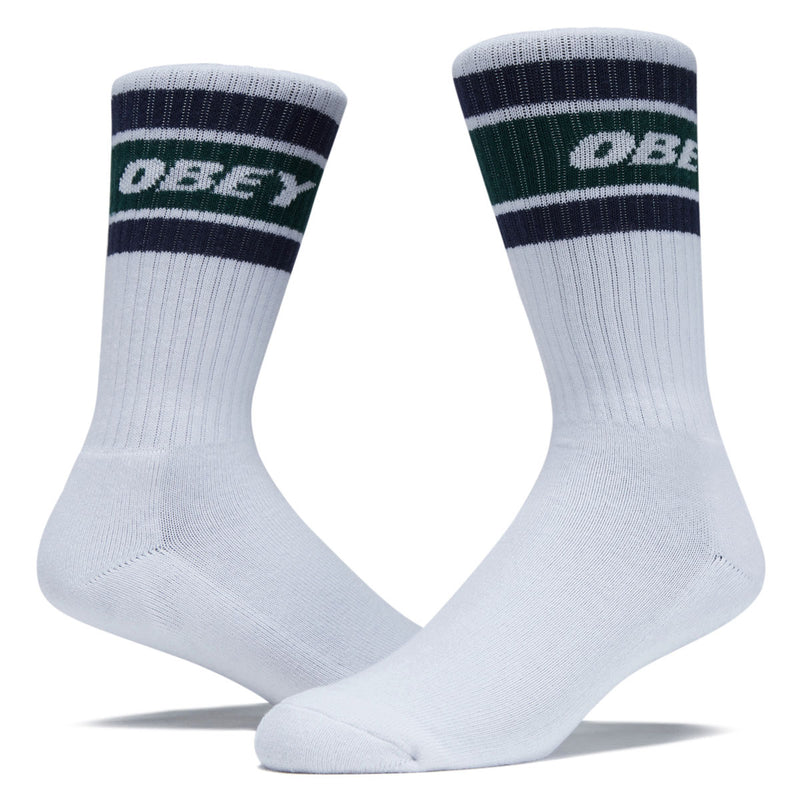 Obey Cooper II Socks - White/Eden Green
