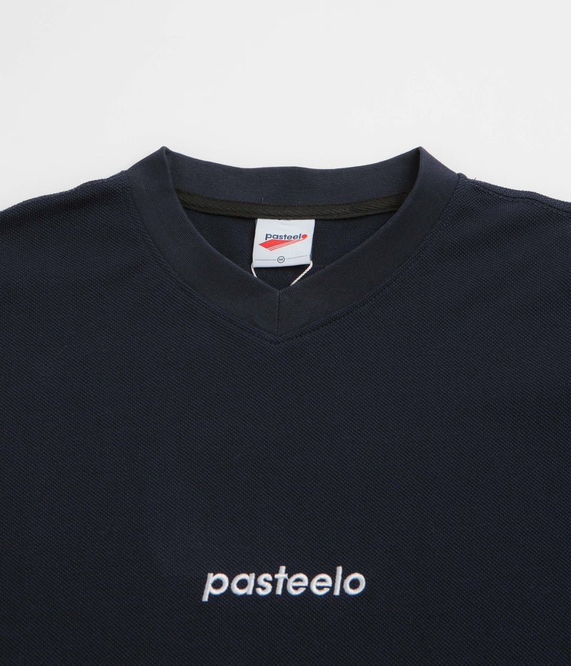Pasteelo Pique Sports Long Sleeve T-Shirt in Navy