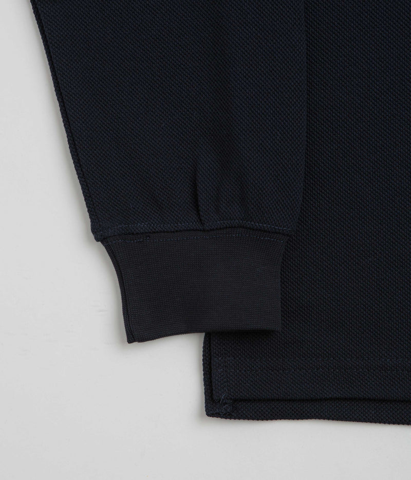 Pasteelo Pique Sports Long Sleeve T-Shirt in Navy