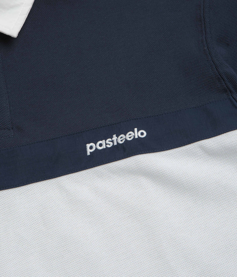 Pasteelo Stripe Polo Shirt in Navy and White