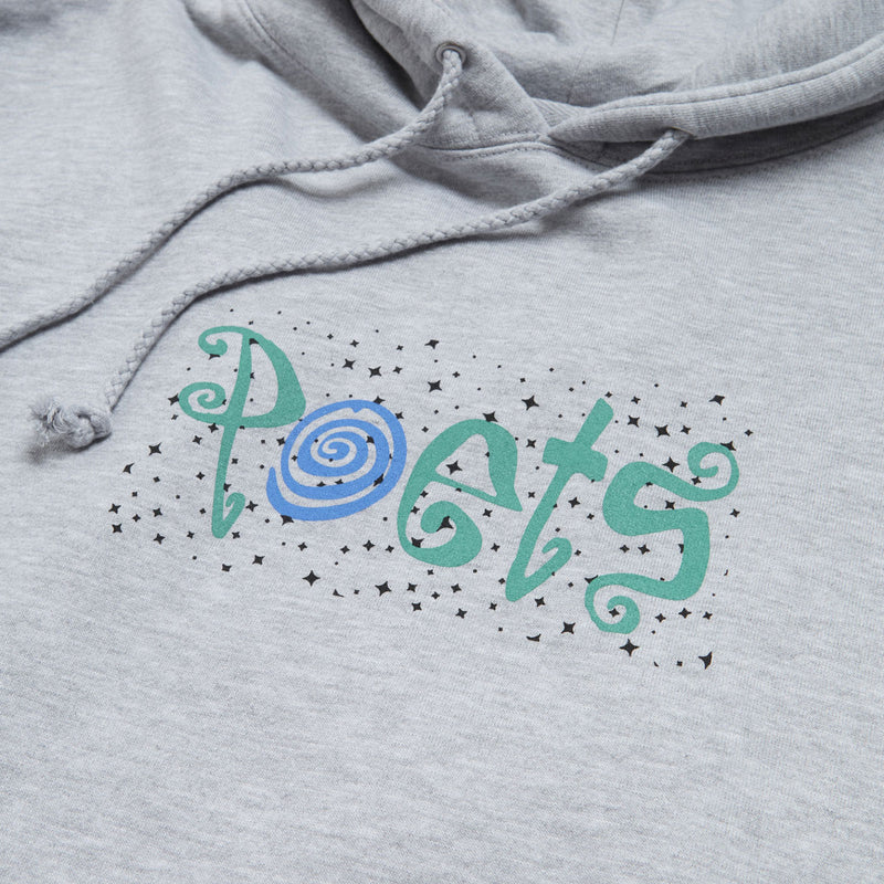 Poets Clique Screened Hoodie - Heather Grey