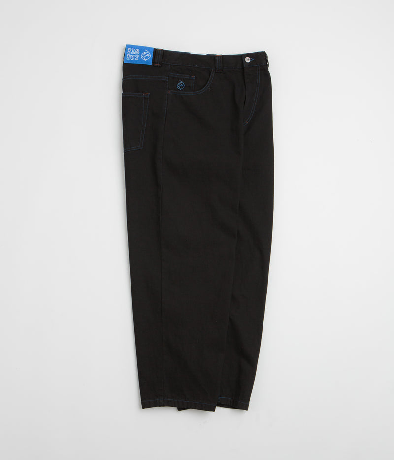 Polar Big Boy Jeans in Black and Blue Stitching