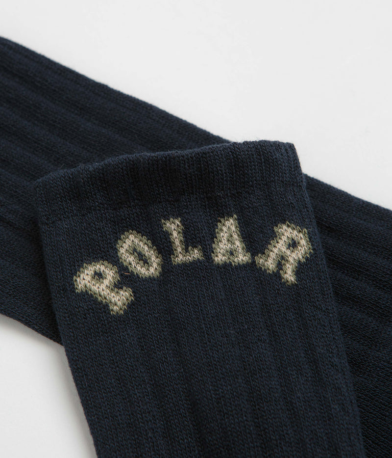 Polar College Rib Socks in Dark Navy