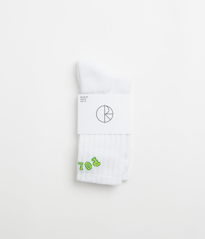 Polar College Rib Socks in White
