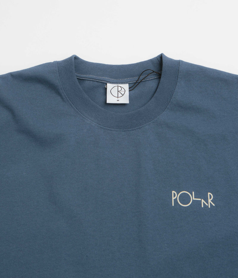 Polar Contrast Stroke Logo T-Shirt in Grey Blue