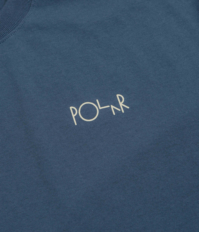 Polar Contrast Stroke Logo T-Shirt in Grey Blue