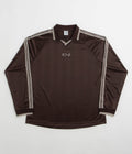 Polar Davie Long Sleeve Polo Shirt in Chocolate and Ivory