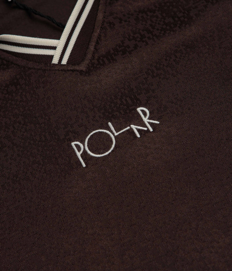 Polar Davie Long Sleeve Polo Shirt in Chocolate and Ivory