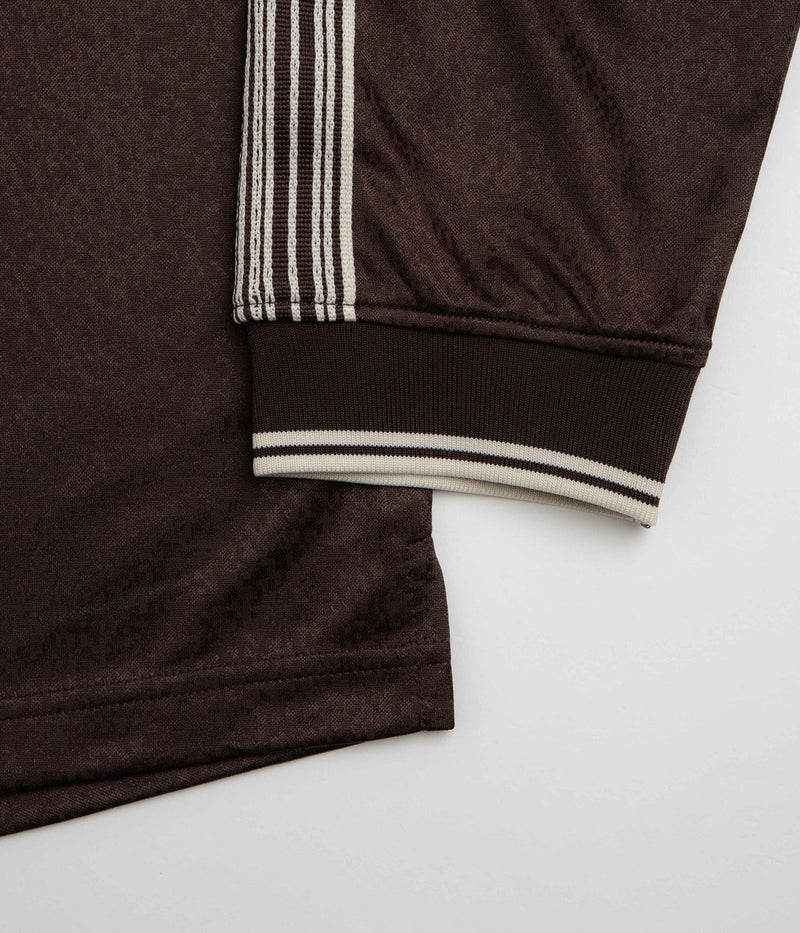 Polar Davie Long Sleeve Polo Shirt in Chocolate and Ivory