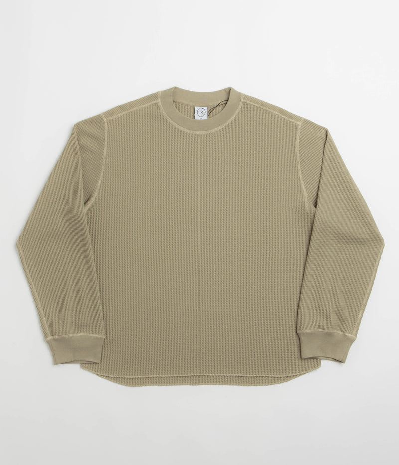Polar Dylan Long Sleeve T-Shirt in Khaki Green and Taupe