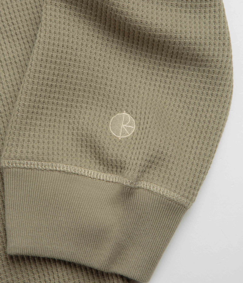 Polar Dylan Long Sleeve T-Shirt in Khaki Green and Taupe