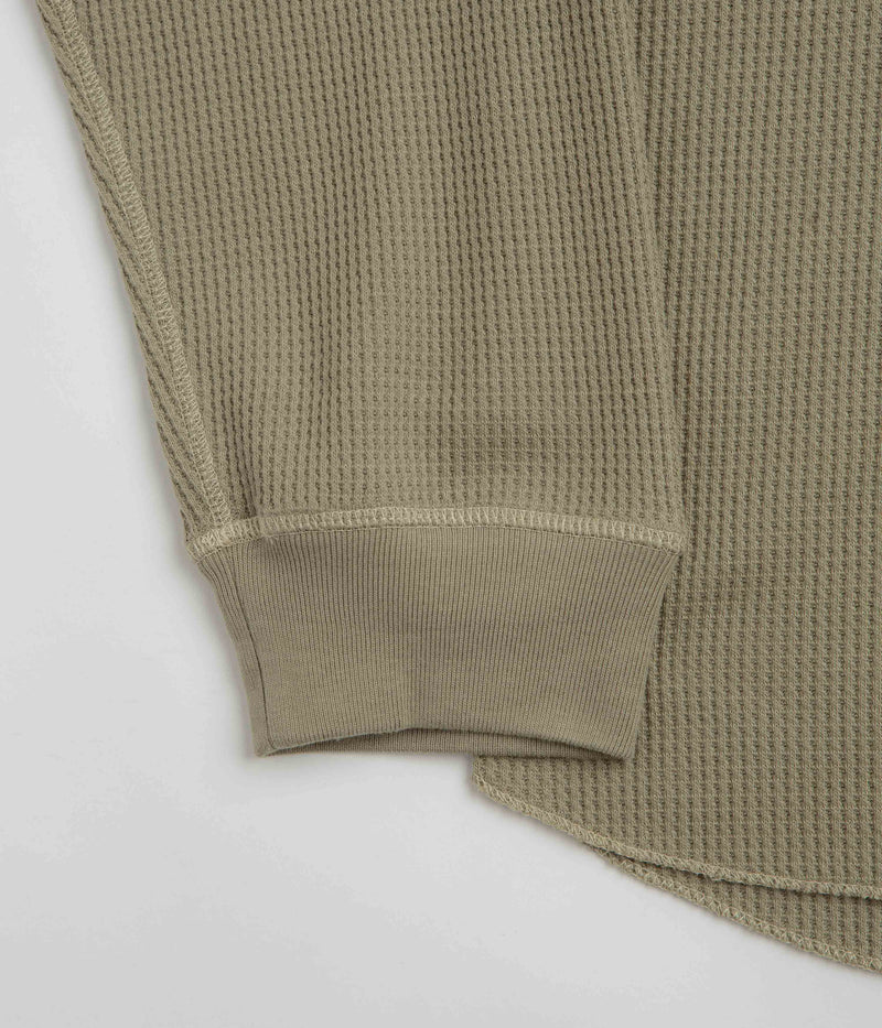 Polar Dylan Long Sleeve T-Shirt in Khaki Green and Taupe