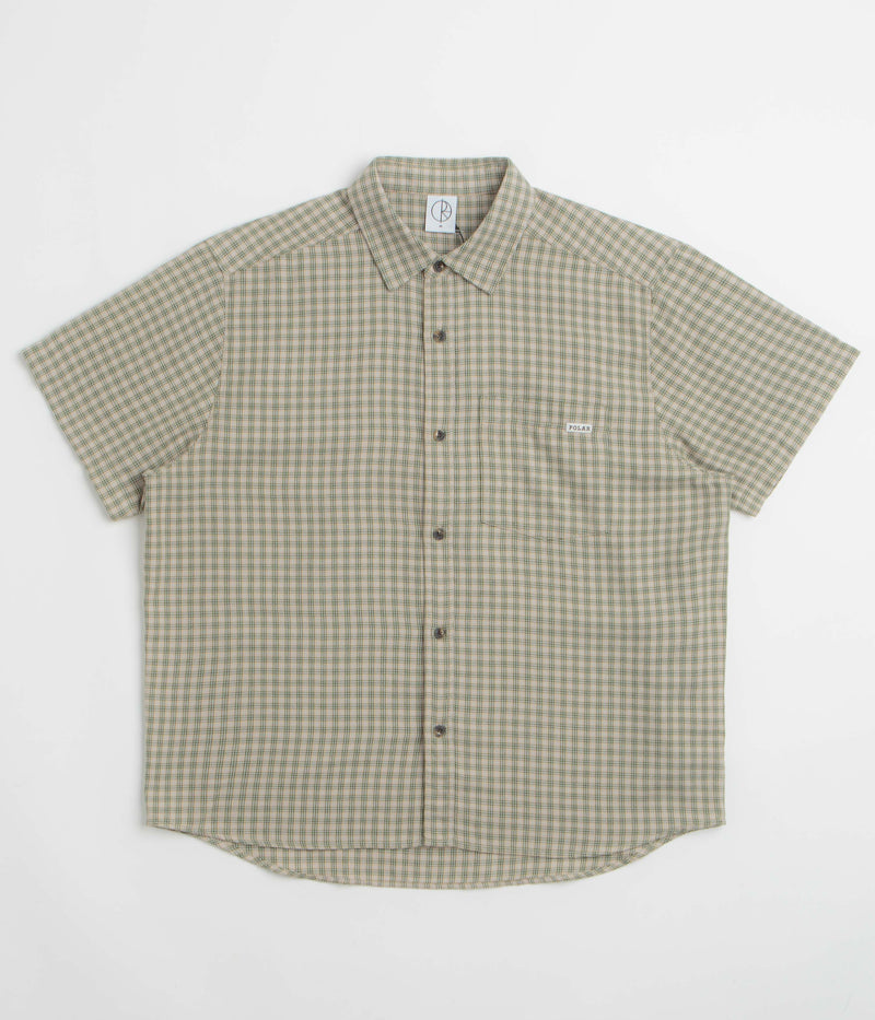 Polar Mitchell Short Sleeve Shirt in Beige and Green