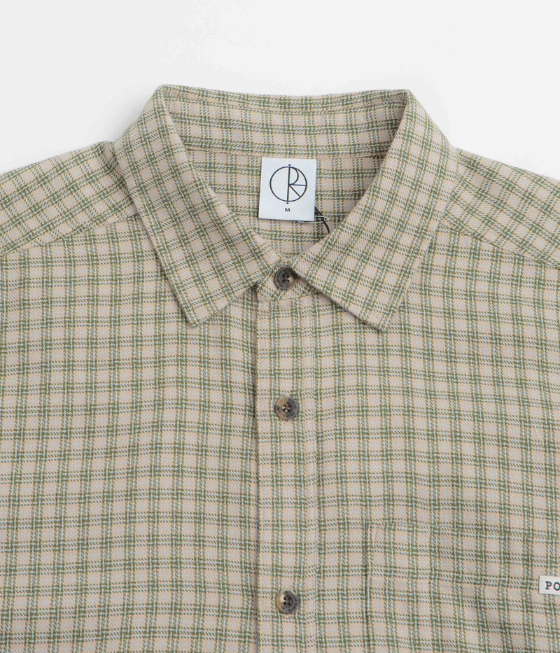 Polar Mitchell Short Sleeve Shirt in Beige and Green
