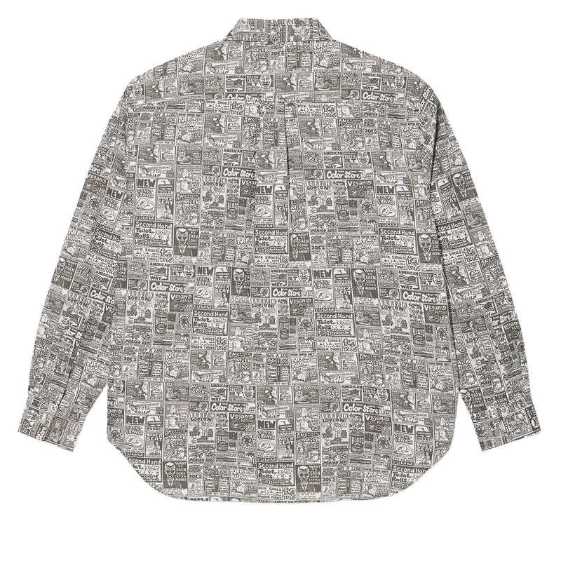 Polar Newspaper Ben Long Sleeve Shirt - Light Grey