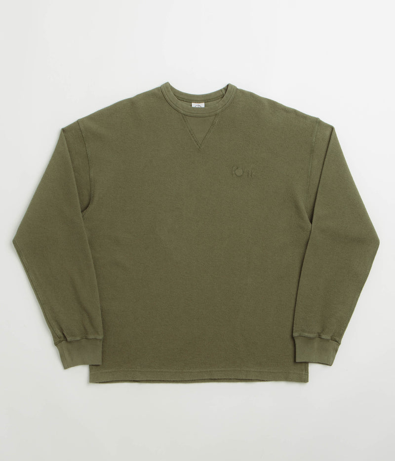 Polar Reversed Crewneck Sweatshirt in Army Green