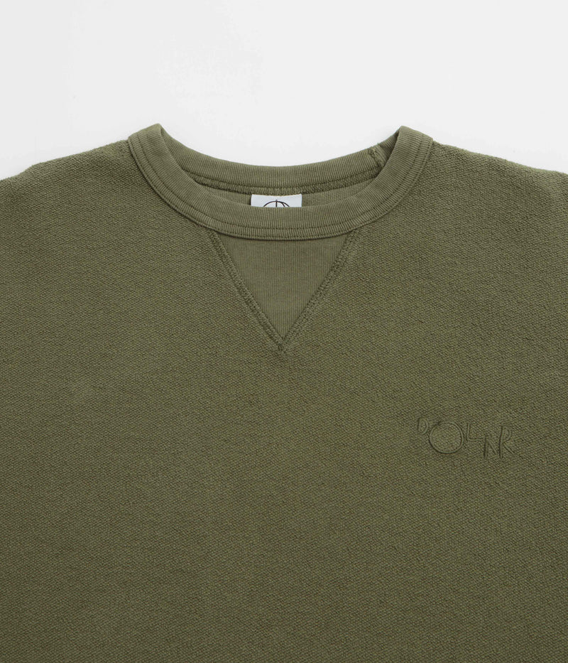 Polar Reversed Crewneck Sweatshirt in Army Green