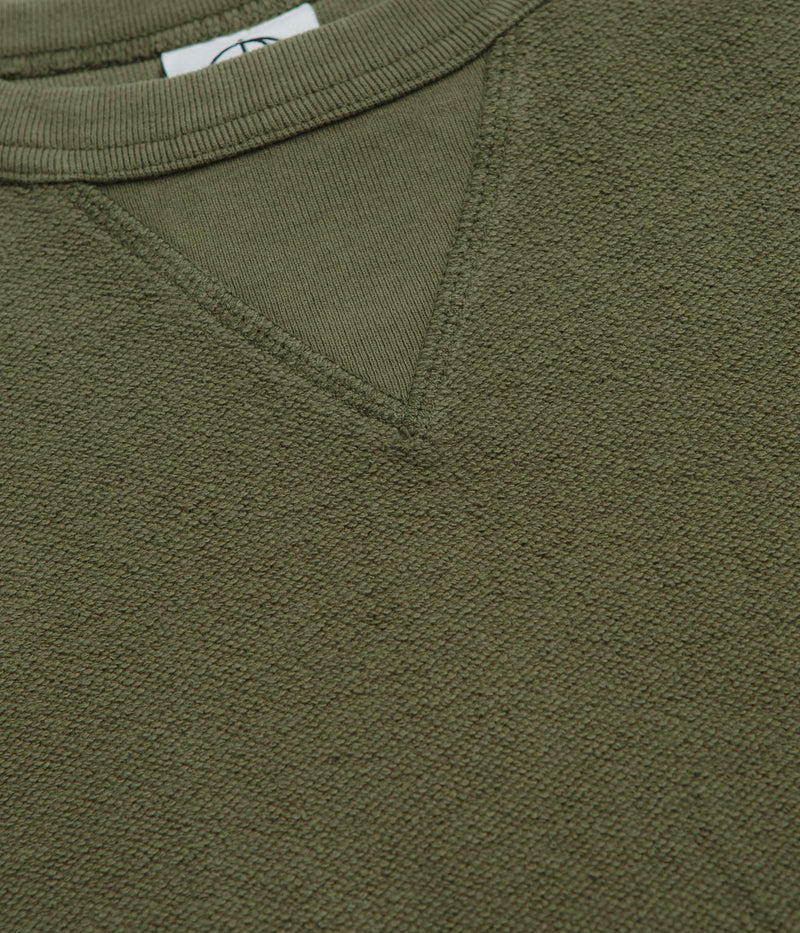 Polar Reversed Crewneck Sweatshirt in Army Green