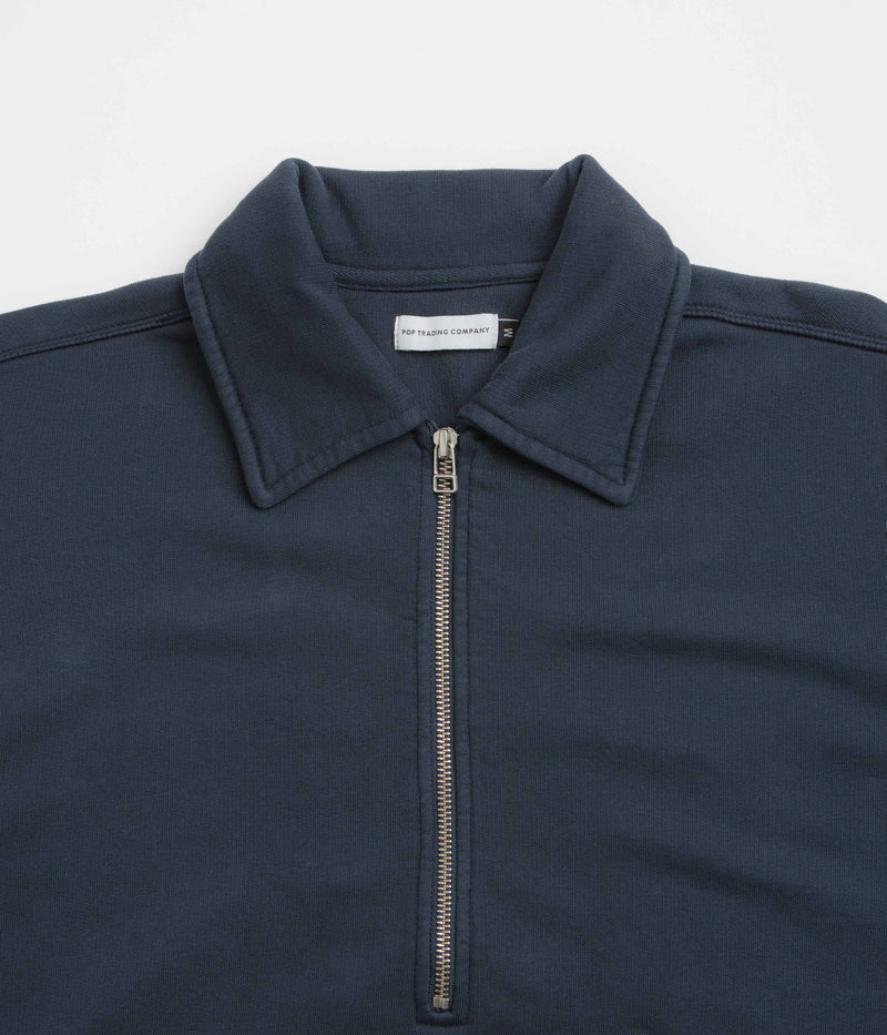 Pop Trading Company 1/2 Zip Sweatshirt in Navy