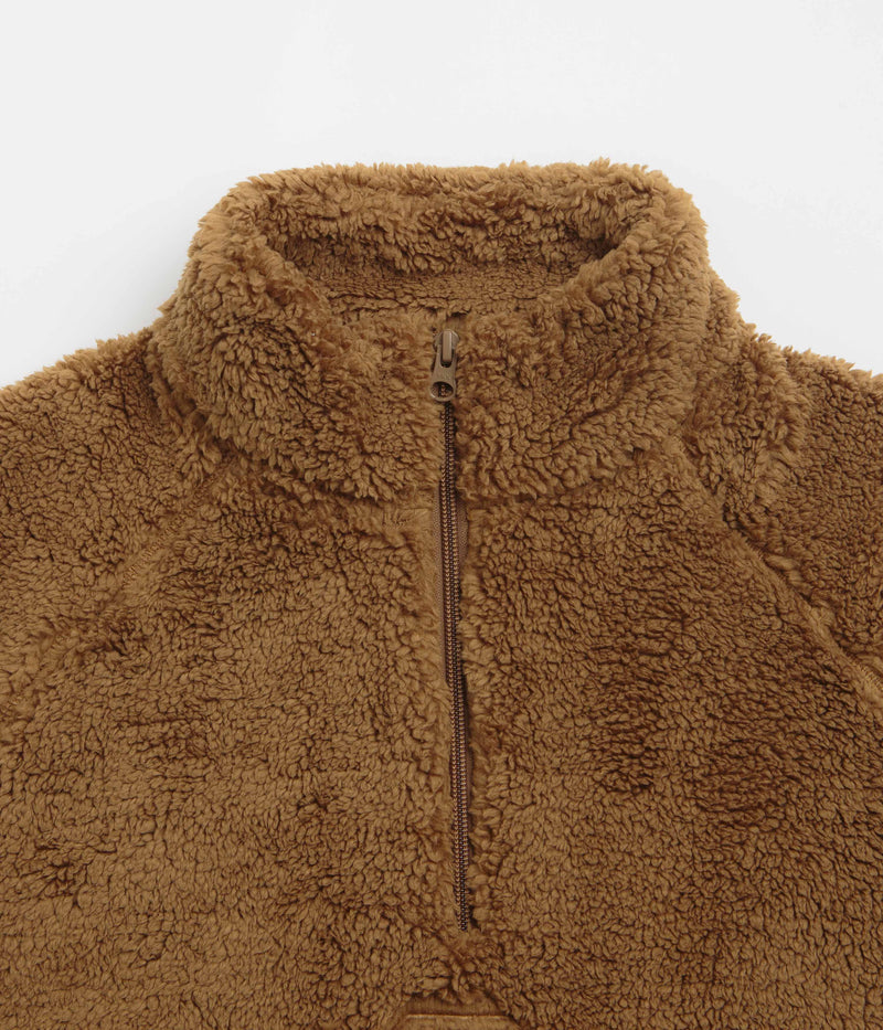 Pop Trading Company Polar 1/2 Zip Fleece Sweatshirt in Bison