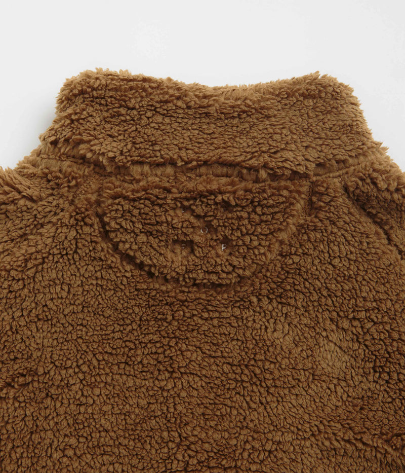 Pop Trading Company Polar 1/2 Zip Fleece Sweatshirt in Bison