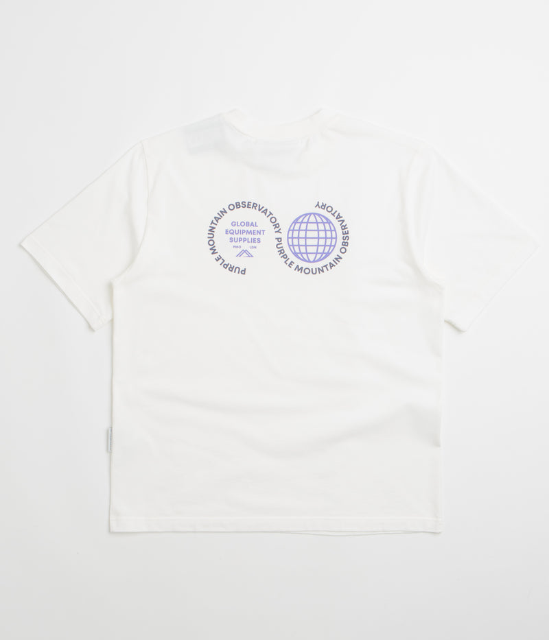 Purple Mountain Observatory Globe T-Shirt in White and Purple