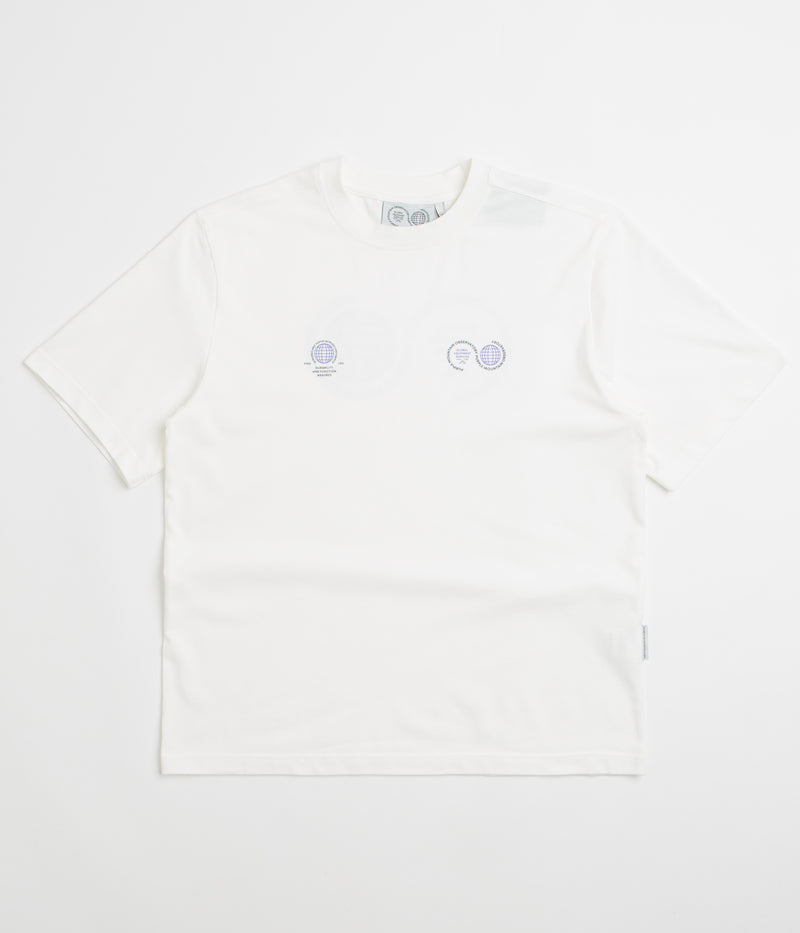 Purple Mountain Observatory Globe T-Shirt in White and Purple