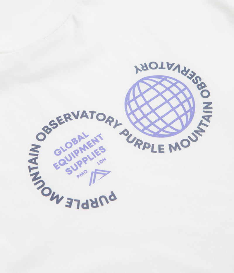 Purple Mountain Observatory Globe T-Shirt in White and Purple