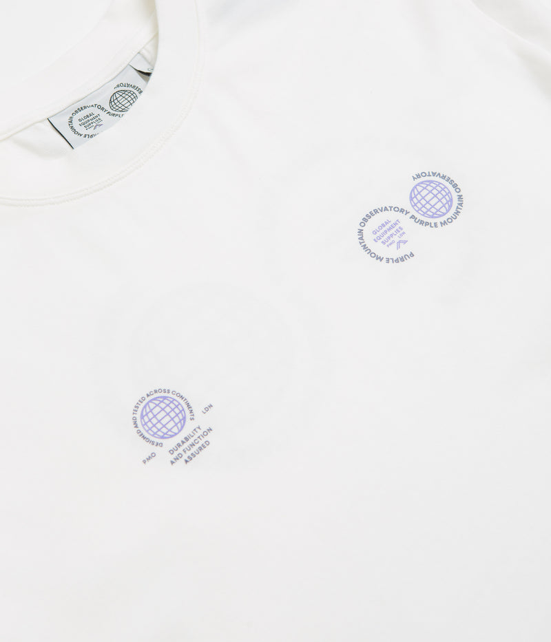 Purple Mountain Observatory Globe T-Shirt in White and Purple
