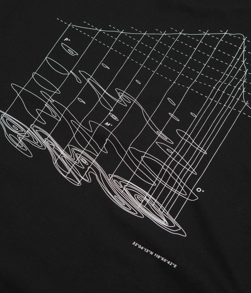 Purple Mountain Observatory Map Projections Long Sleeve T-Shirt in Black
