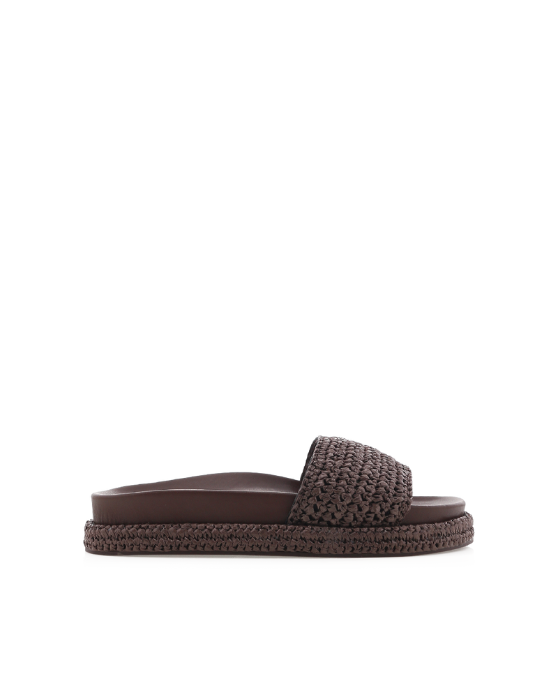 QUARTILLA - CHOCOLATE RAFFIA-Sandals-Billini-Billini