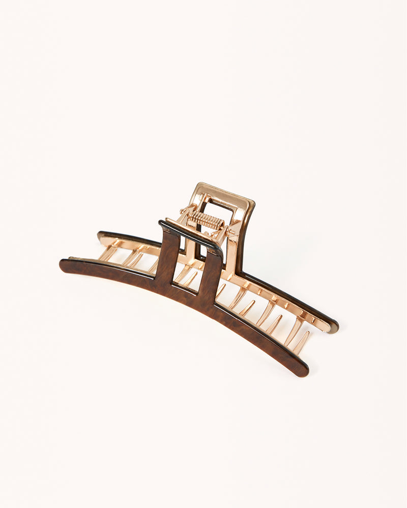 RESIN METAL CLAW CLIP - GOLD-CHOCOLATE TORT-HAIR ACCESSORY-Billini-Billini