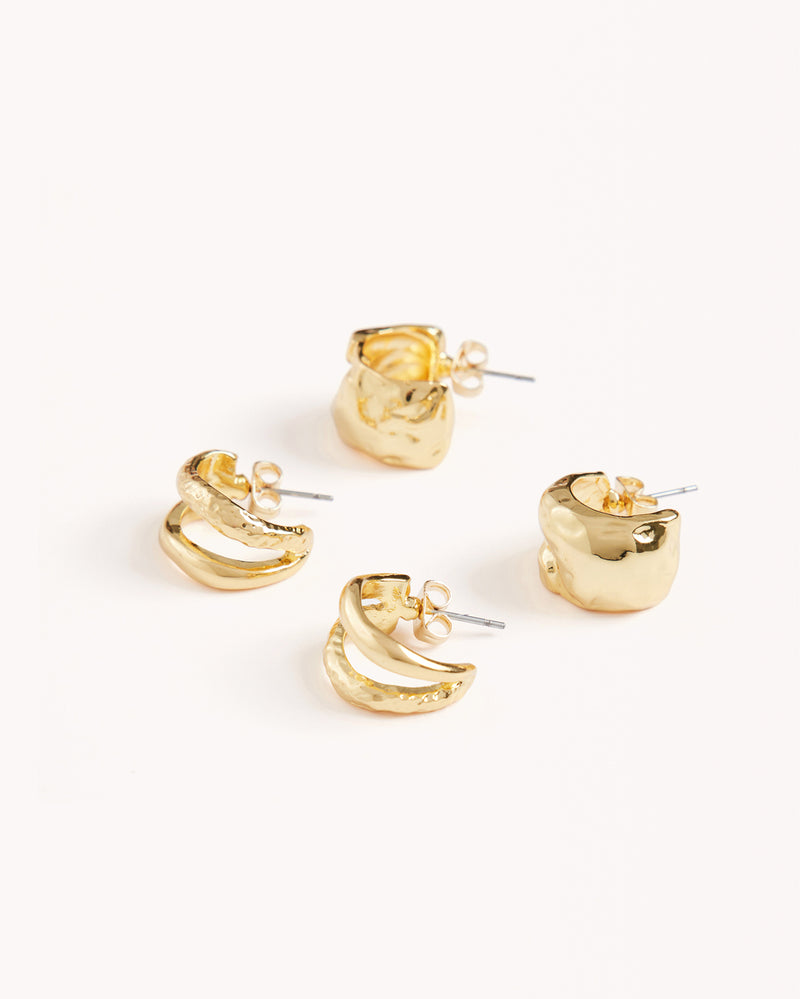 ROSIE EARRING 2 PACK - GOLD PLATED 18K-JEWELLERY-Billini-O/S-Billini