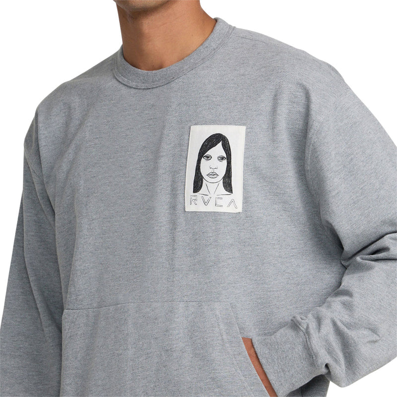 RVCA Sleepy Girl Pocket Crew Sweatshirt - Charcoal Heather