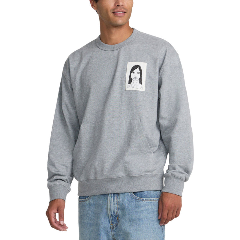 RVCA Sleepy Girl Pocket Crew Sweatshirt - Charcoal Heather