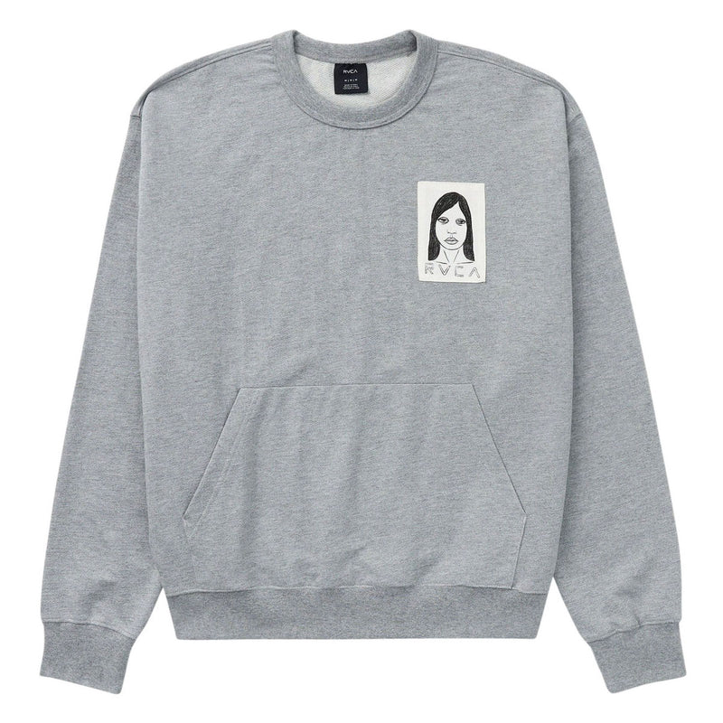 RVCA Sleepy Girl Pocket Crew Sweatshirt - Charcoal Heather