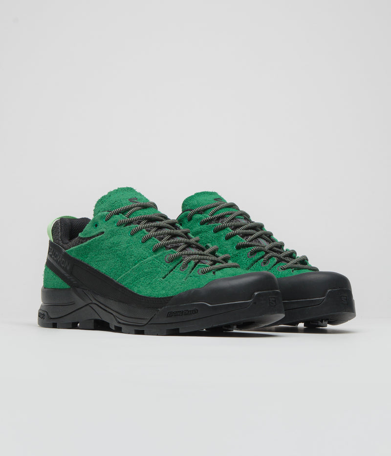 Salomon X-ALP Suede Shoes in Black and Parakeet / Patina Green