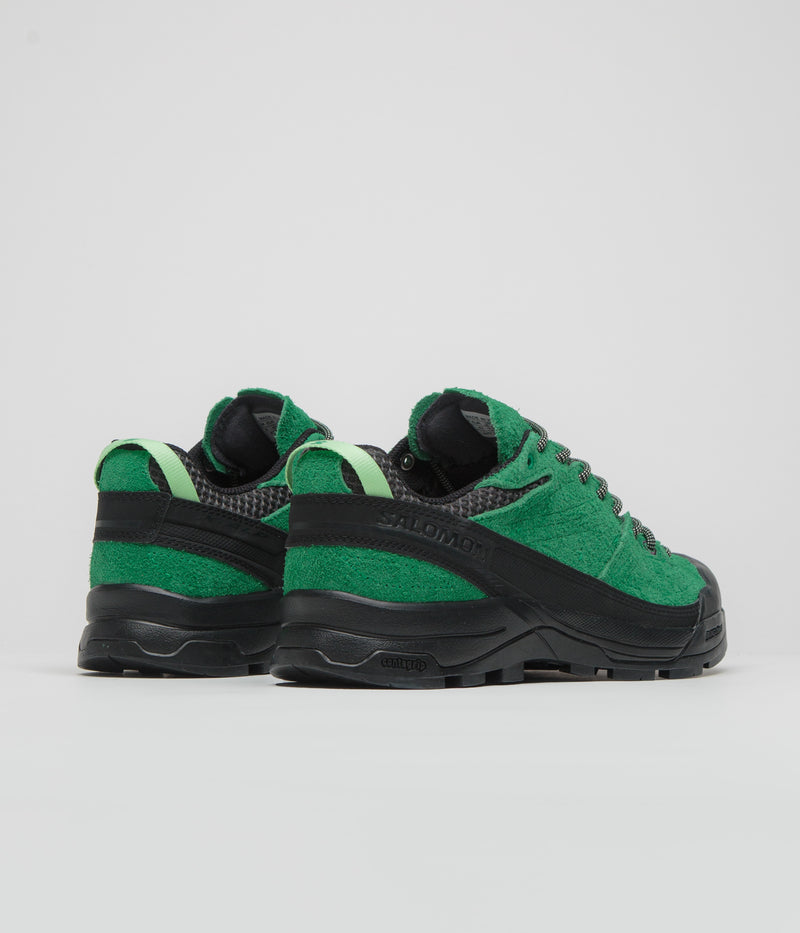 Salomon X-ALP Suede Shoes in Black and Parakeet / Patina Green