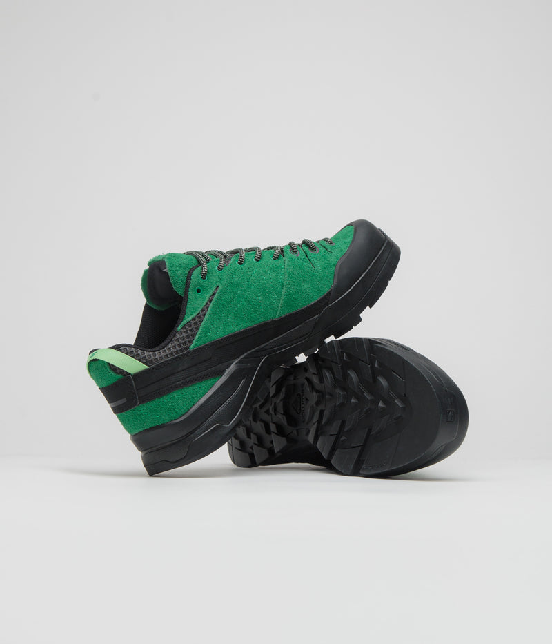 Salomon X-ALP Suede Shoes in Black and Parakeet / Patina Green