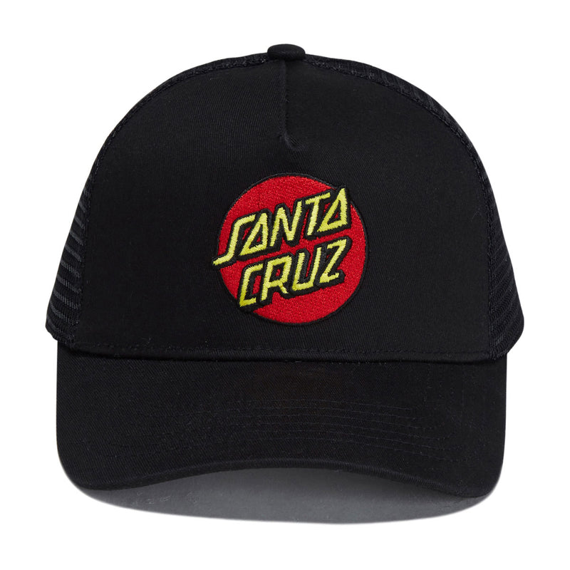 Santa Cruz Youth Classic Dot Mesh Trucker Hat - Black