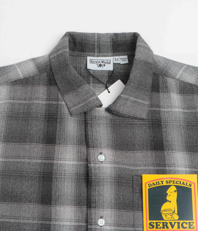 Service Works Plaid Resort Short Sleeve Shirt in Black