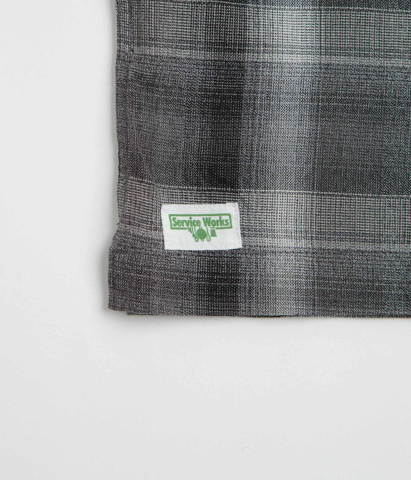 Service Works Plaid Resort Short Sleeve Shirt in Black