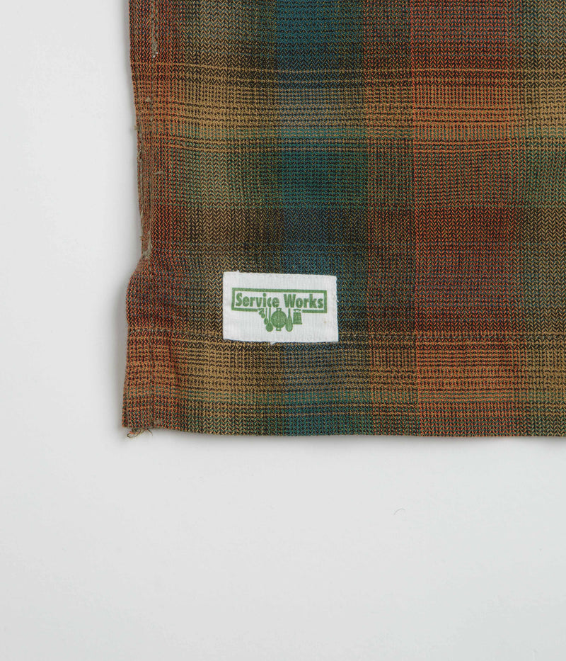 Service Works Plaid Resort Short Sleeve Shirt in Brown