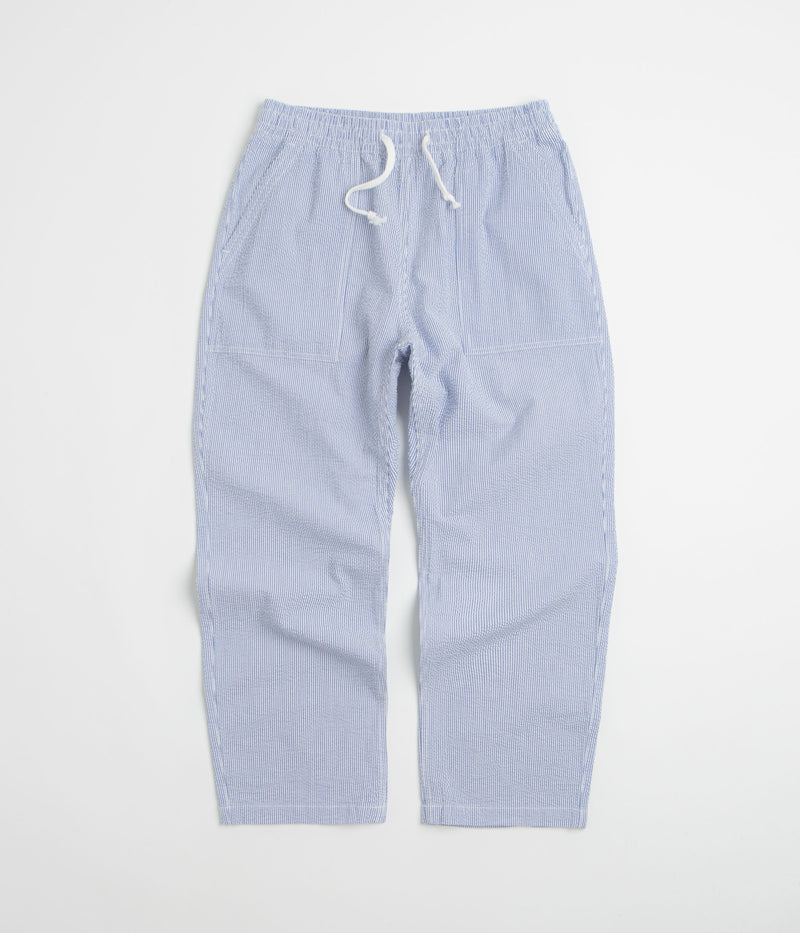 Service Works Seersucker Chef Pants in Navy Stripe