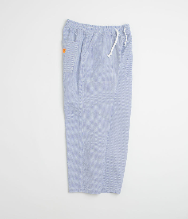Service Works Seersucker Chef Pants in Navy Stripe